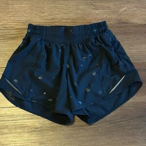 lululemon athletica Black Women's Running Shorts with Dot Print lululemon logo